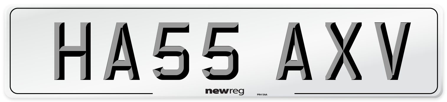 HA55 AXV Number Plate from New Reg